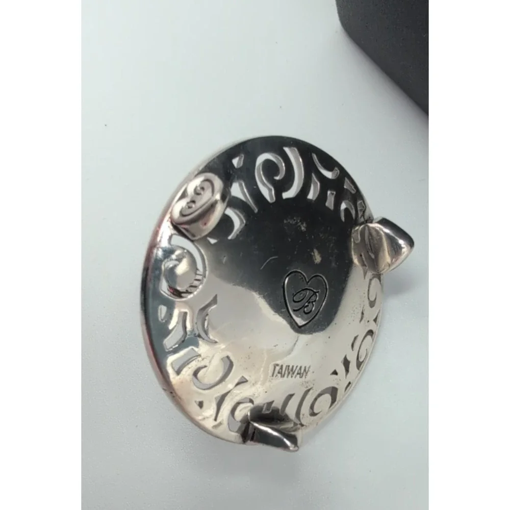 Brighton Lacie Daisy Ring Holder Swarovski Crystal Silver Plate Mother Of Pearl